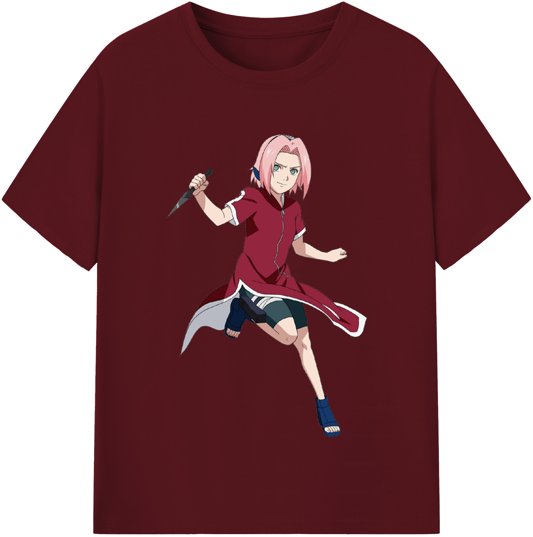 （画像用） NARUTO -ナルト- 春野サクラ Haruno Sakura 綿100％半袖Tシャツ（フロントプリント）